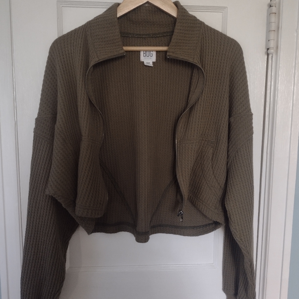 Urban Outfitters BDG Leo Waffle Zip Front Sweater - Picture 7 of 10